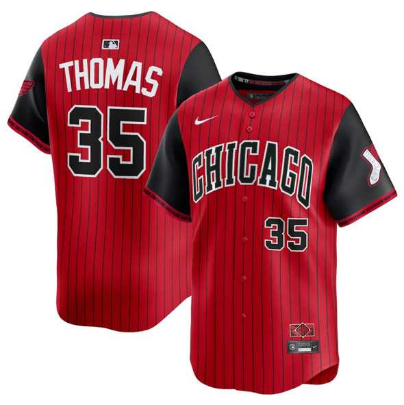 Men%27s Chicago White Sox #35 Frank Thomas Red Black 2025 City Connect Limited Stitched Jersey Dzhi